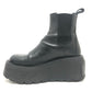 VALENTINO Heel Side Gore Shoes Logo Platform Ankle Boots Short Boots Leather Women's Black
