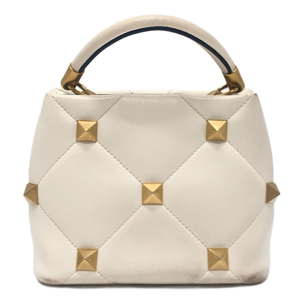VALENTINO VW0B0197BSF Rockstud Roman Studs Bag Handbag Leather Women's White