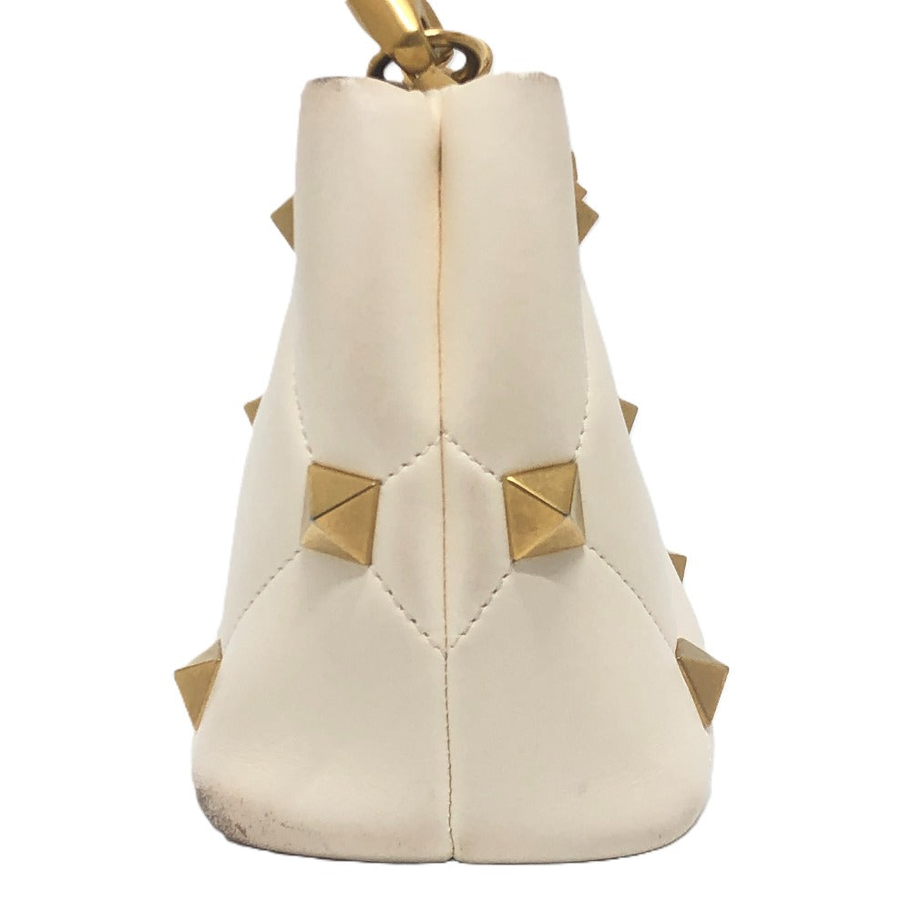 VALENTINO VW0B0197BSF Rockstud Roman Studs Bag Handbag Leather Women's White