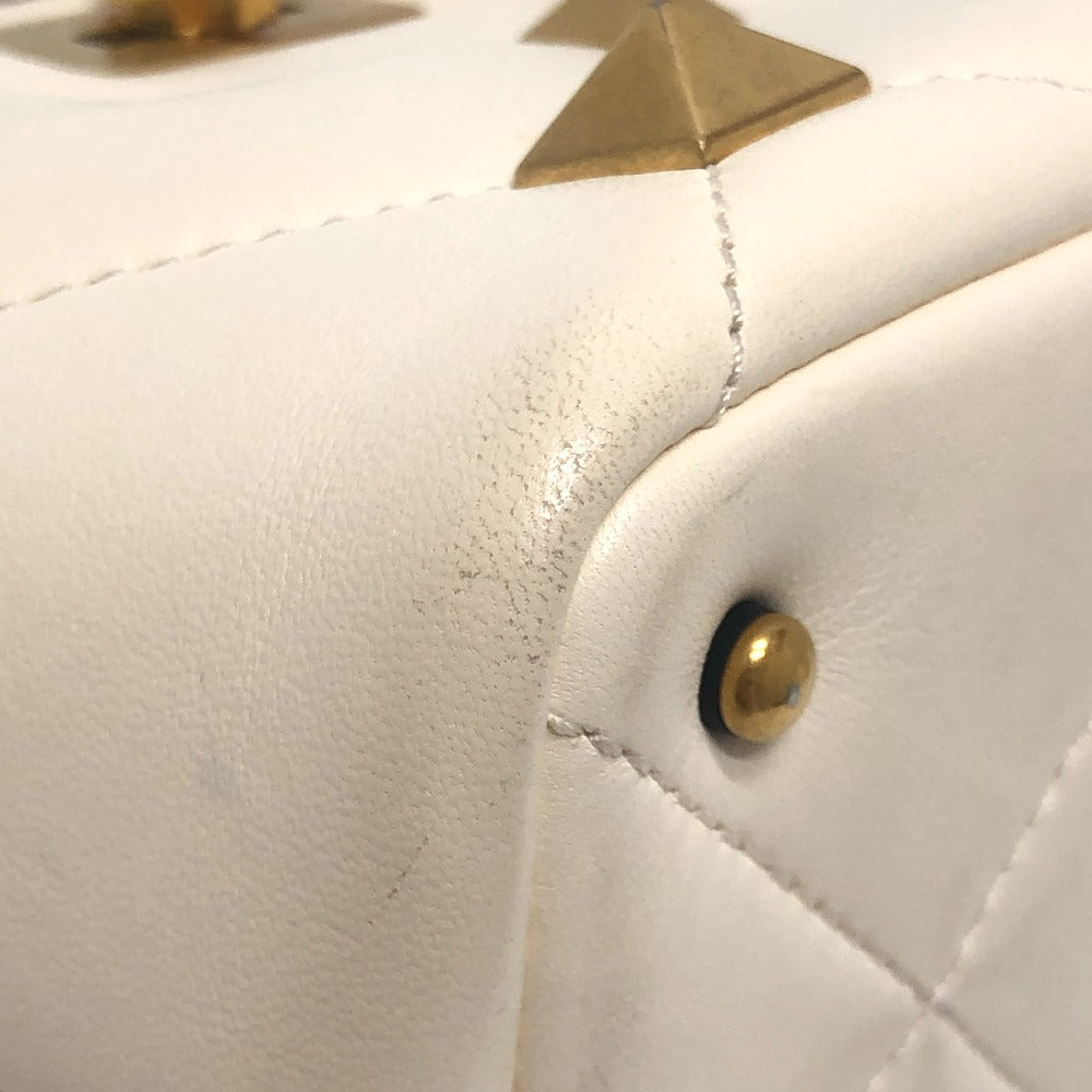VALENTINO VW0B0197BSF Rockstud Roman Studs Bag Handbag Leather Women's White