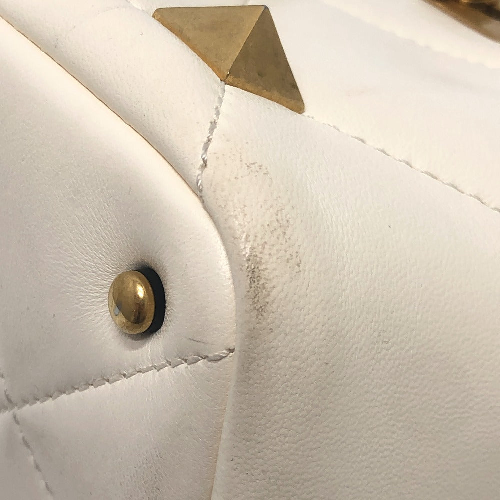 VALENTINO VW0B0197BSF Rockstud Roman Studs Bag Handbag Leather Women's White