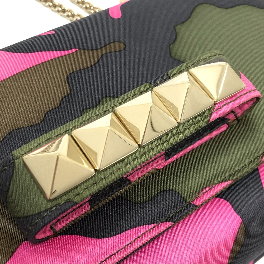 Valentino Garavani Camouflage 2-Way Clutch Bag, Crossbody Bag, Shoulder Bag, Nylon, Women's, Pink