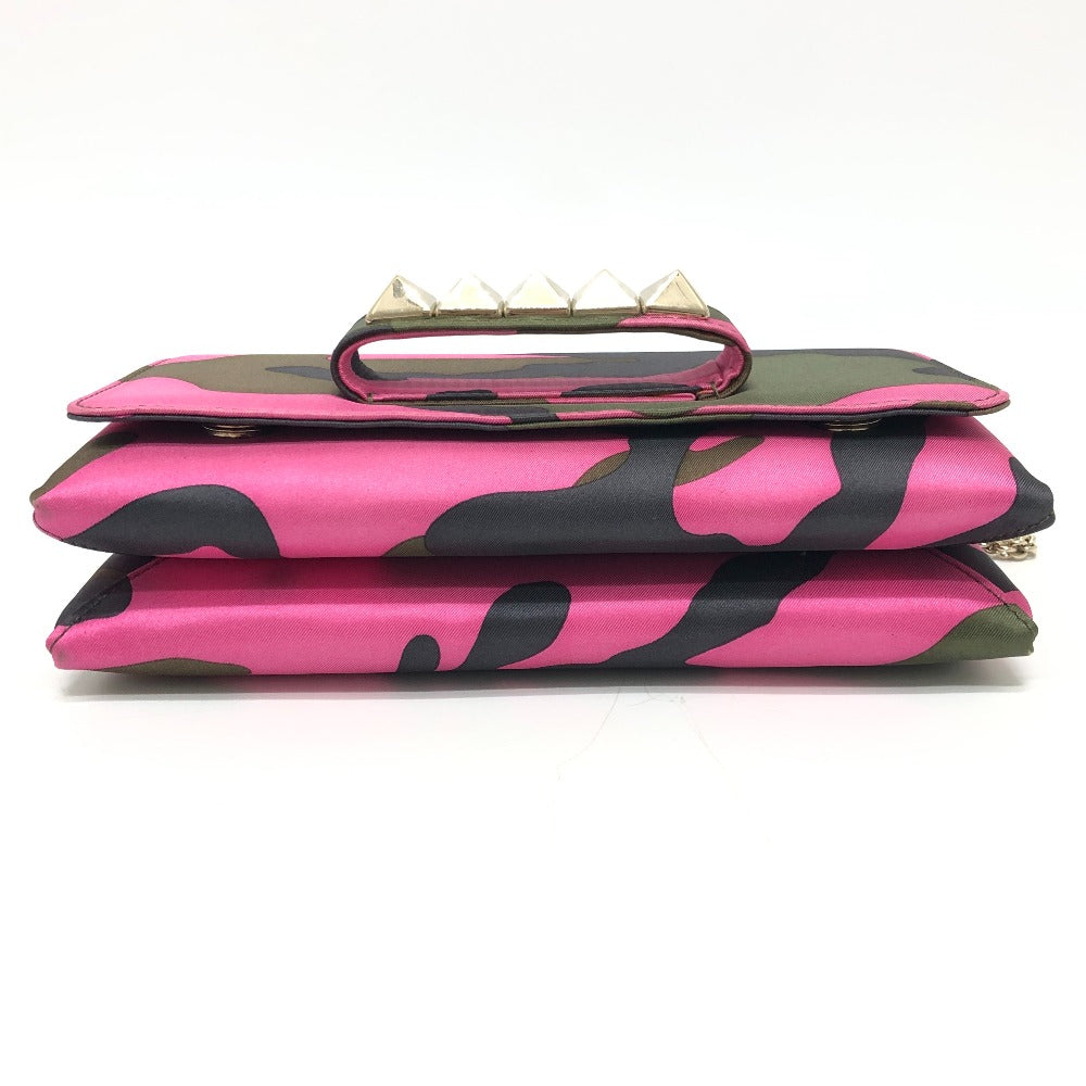 Valentino Garavani Camouflage 2-Way Clutch Bag, Crossbody Bag, Shoulder Bag, Nylon, Women's, Pink