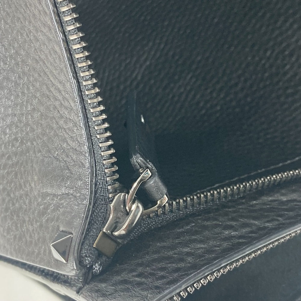 Valentino Garavani Studded Pouch Bag with Handle, Leather Clutch Bag, Black, Men's