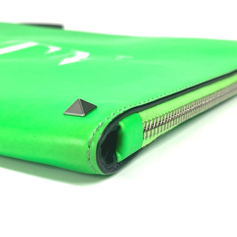 Valentino Garavani ロゴ バイカラー ポーチ カバン クラッチバッグ レザー ユニセックス グリーン - brandshop-reference