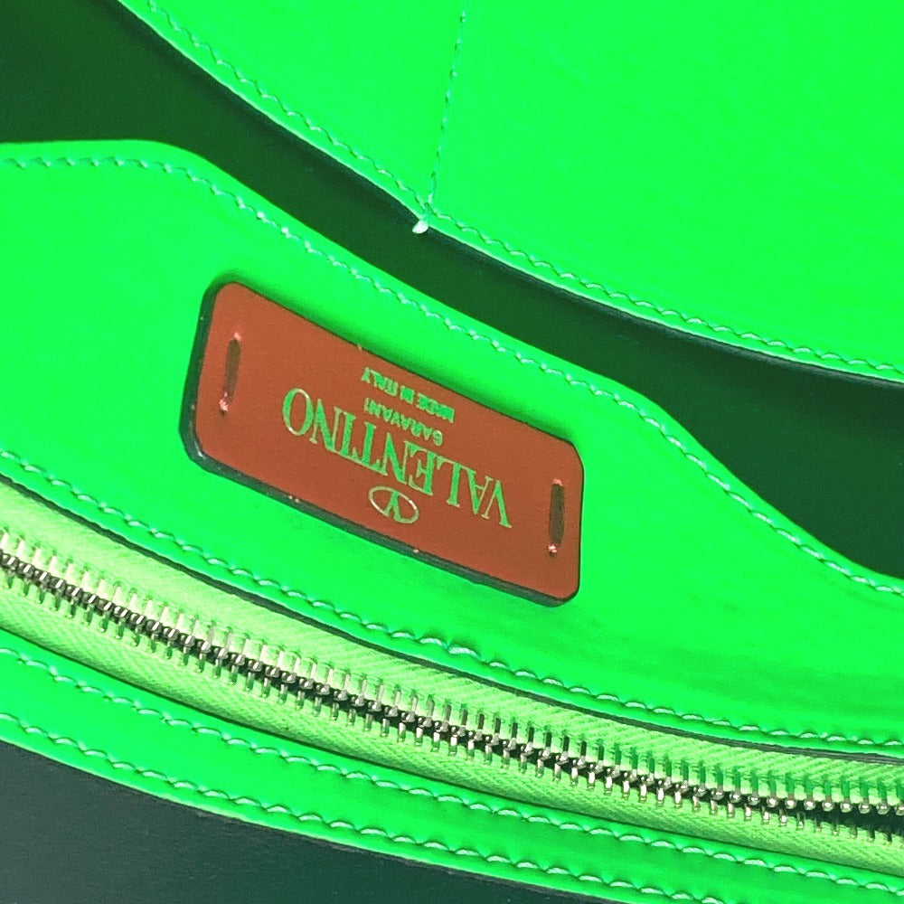 Valentino Garavani ロゴ バイカラー ポーチ カバン クラッチバッグ レザー ユニセックス グリーン - brandshop-reference