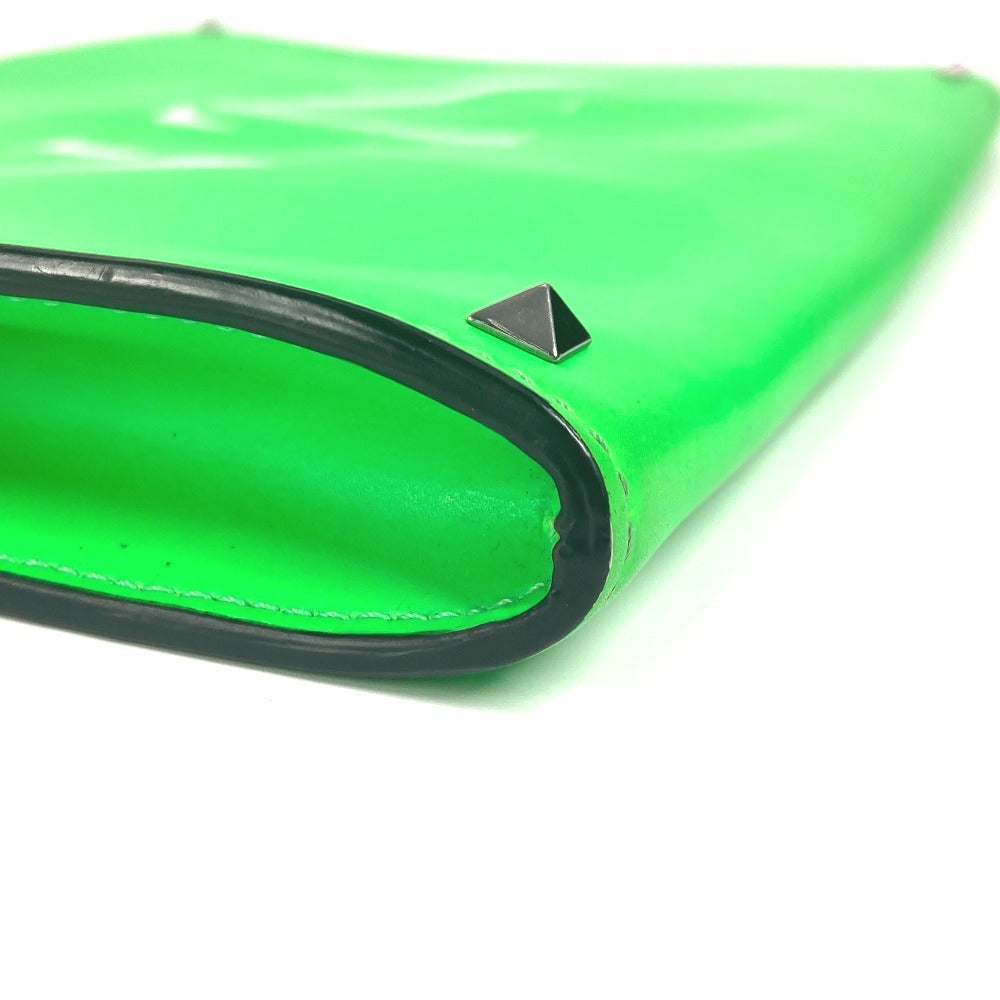 Valentino Garavani ロゴ バイカラー ポーチ カバン クラッチバッグ レザー ユニセックス グリーン - brandshop-reference