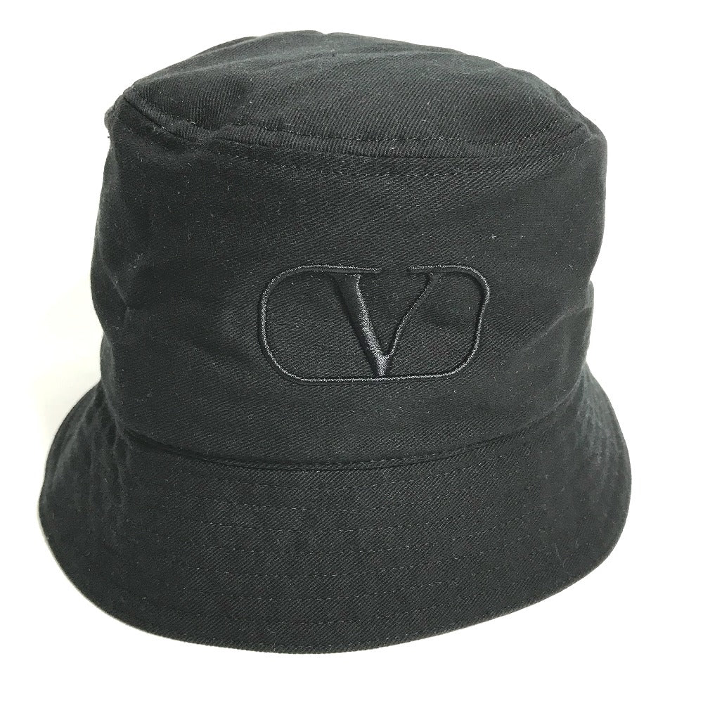 VALENTINO HGA11HCY V Logo Bucket Hat, Bob Hat, Cotton, Women's, Black