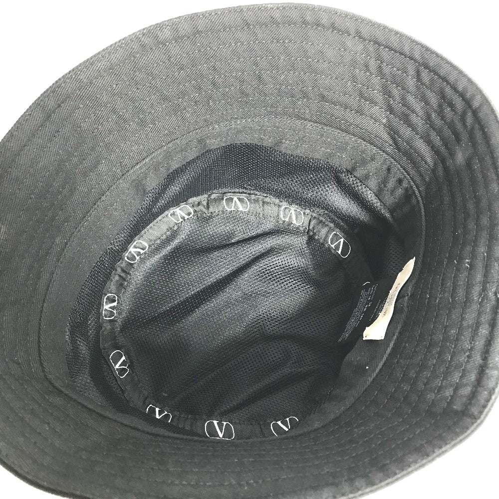 VALENTINO HGA11HCY V Logo Bucket Hat, Bob Hat, Cotton, Women's, Black