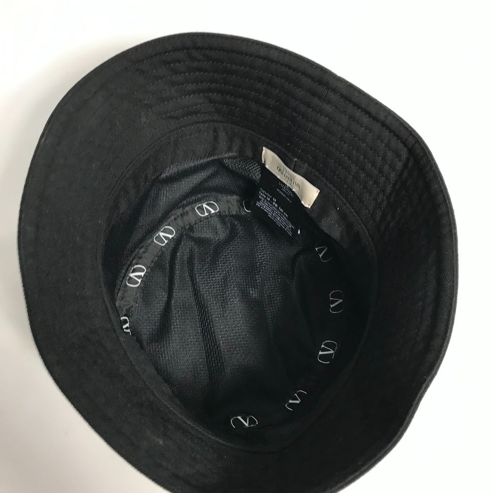 VALENTINO HGA11HCY V Logo Bucket Hat, Bob Hat, Cotton, Women's, Black