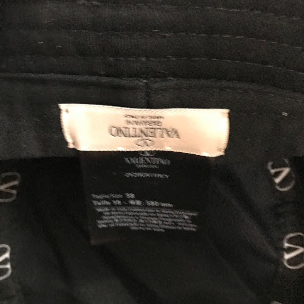 VALENTINO HGA11HCY V Logo Bucket Hat, Bob Hat, Cotton, Women's, Black