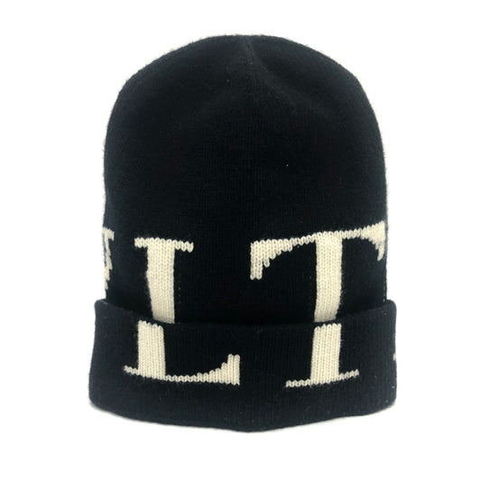 VALENTINO ロゴ ニット帽 ビーニー アパレル ファッション小物 小物 ニット帽 ウール メンズ ブラック - brandshop-reference