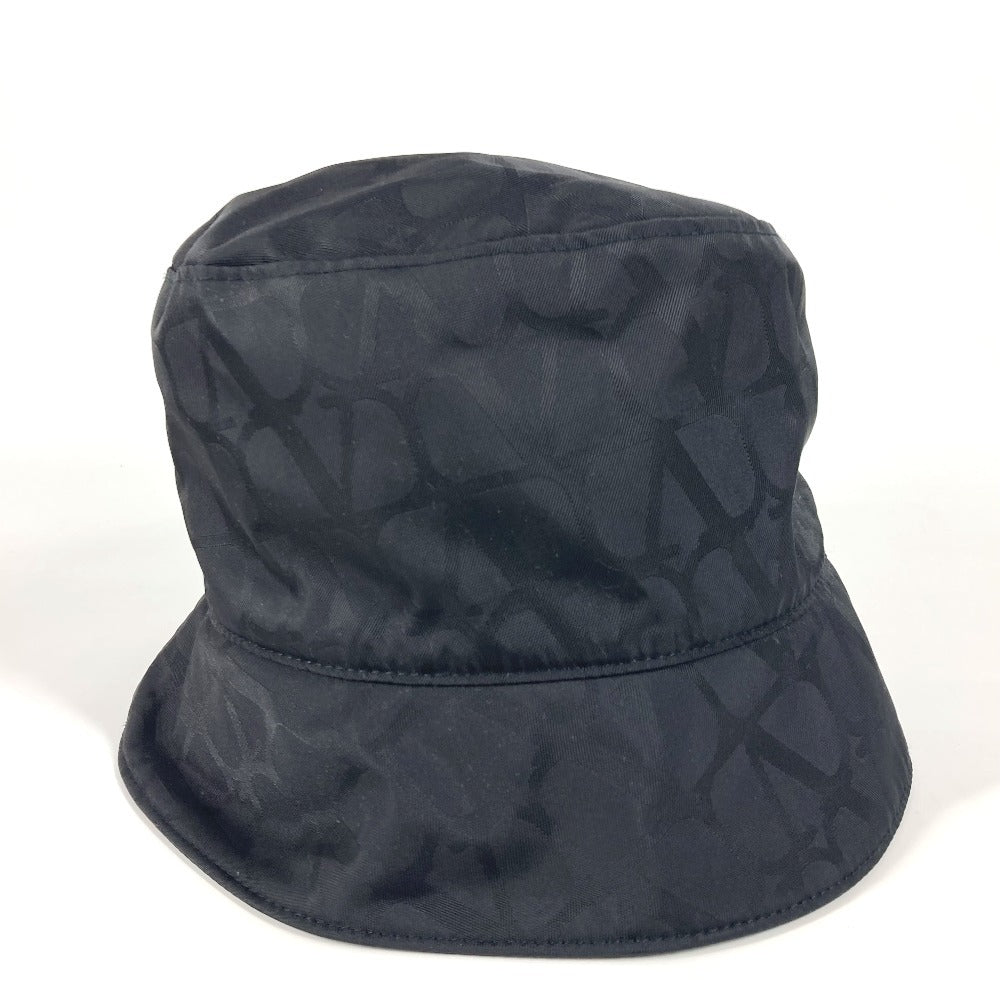 VALENTINO ロゴ 総柄 総ロゴ ハット帽 帽子 バケットハット ボブハット ハット ナイロン ユニセックス ブラック - brandshop-reference