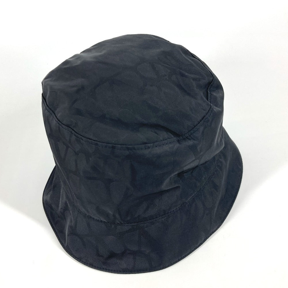 VALENTINO ロゴ 総柄 総ロゴ ハット帽 帽子 バケットハット ボブハット ハット ナイロン ユニセックス ブラック - brandshop-reference