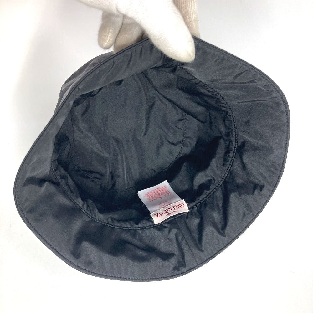 VALENTINO ロゴ 総柄 総ロゴ ハット帽 帽子 バケットハット ボブハット ハット ナイロン ユニセックス ブラック - brandshop-reference