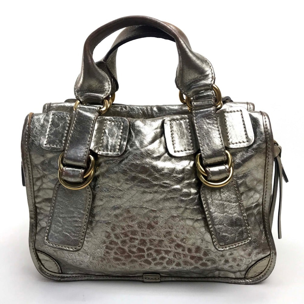 Chloe Bay Bag Handbag Shoulder Bag Leather Women's Gold
