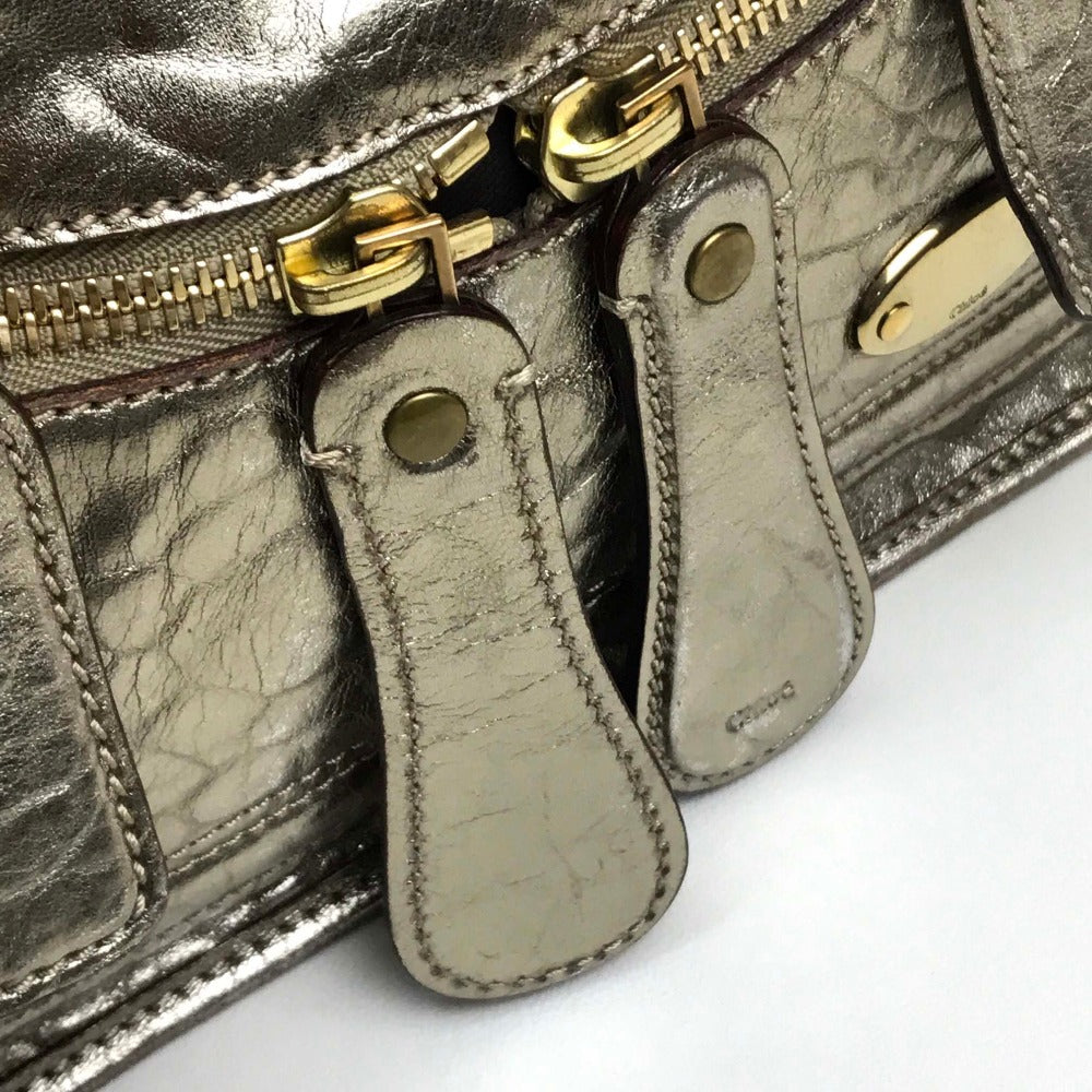Chloe Bay Bag Handbag Shoulder Bag Leather Women's Gold