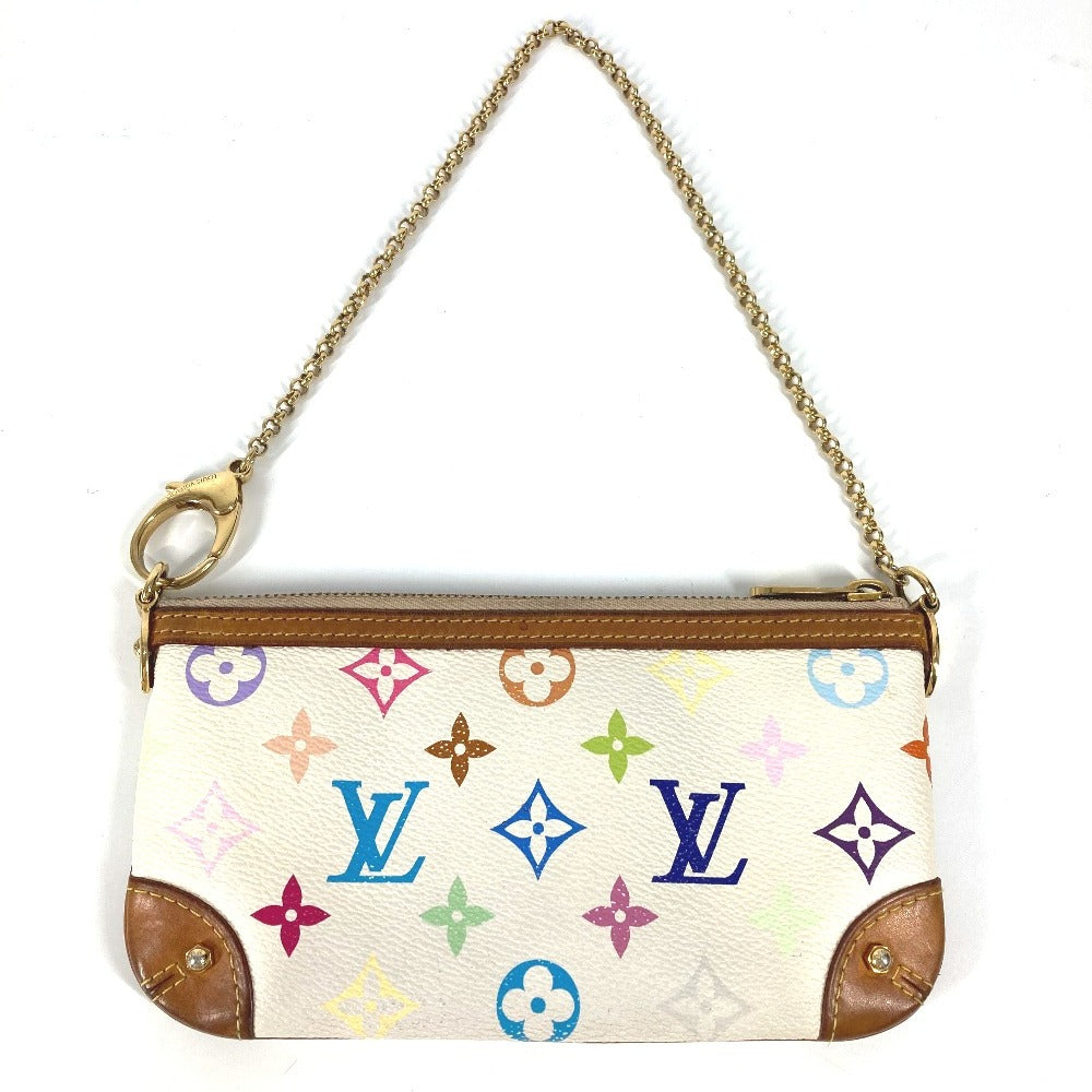 LOUIS VUITTON M60096 モノグラムマルチカラー ミラMM チェーン カバン アクセサリーポーチ ショルダーバッグ モノグラムマルチカラーキャンバス レディース ブロン ホワイト - brandshop-reference