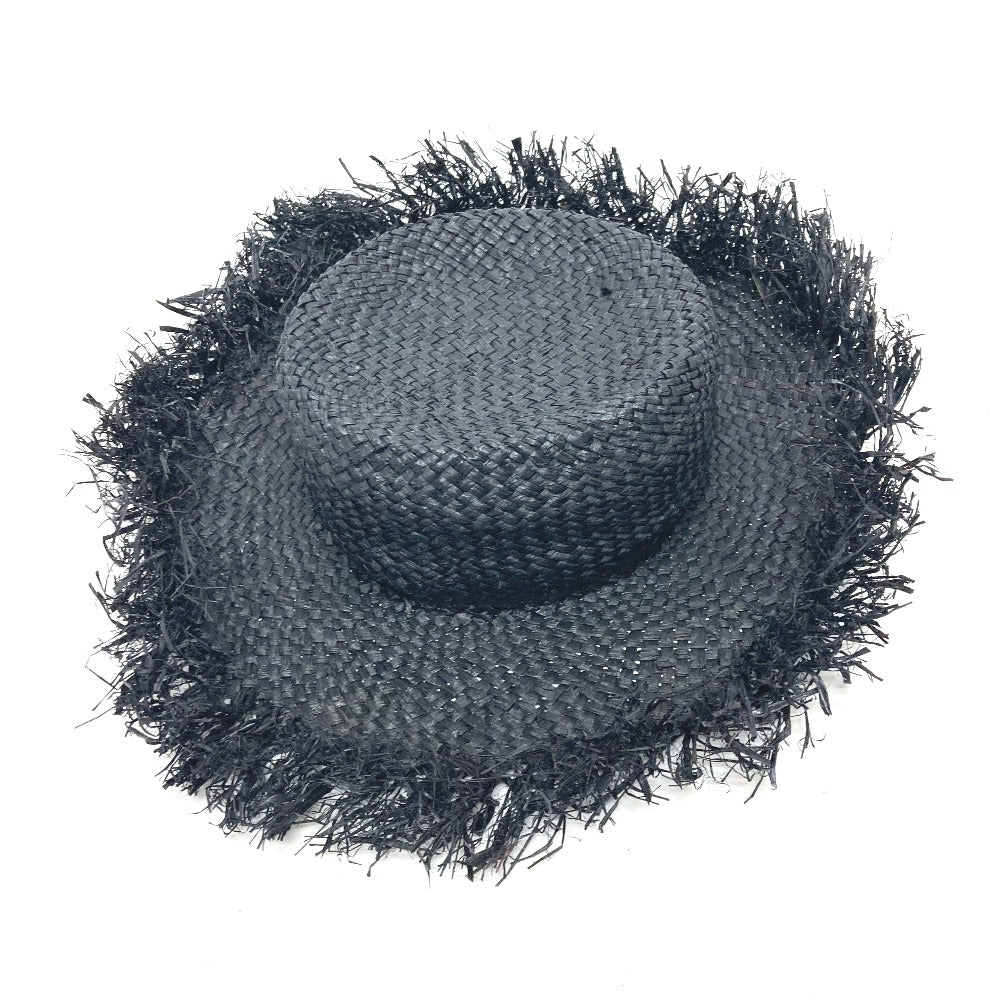 DOLCE&GABBANA ストロー 麦わら帽 ハット ハット帽 帽子 ラフィア レディース ブラック - brandshop-reference