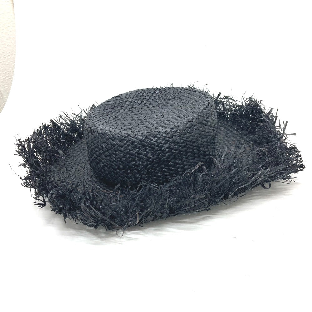 DOLCE&GABBANA ストロー 麦わら帽 ハット ハット帽 帽子 ラフィア レディース ブラック - brandshop-reference