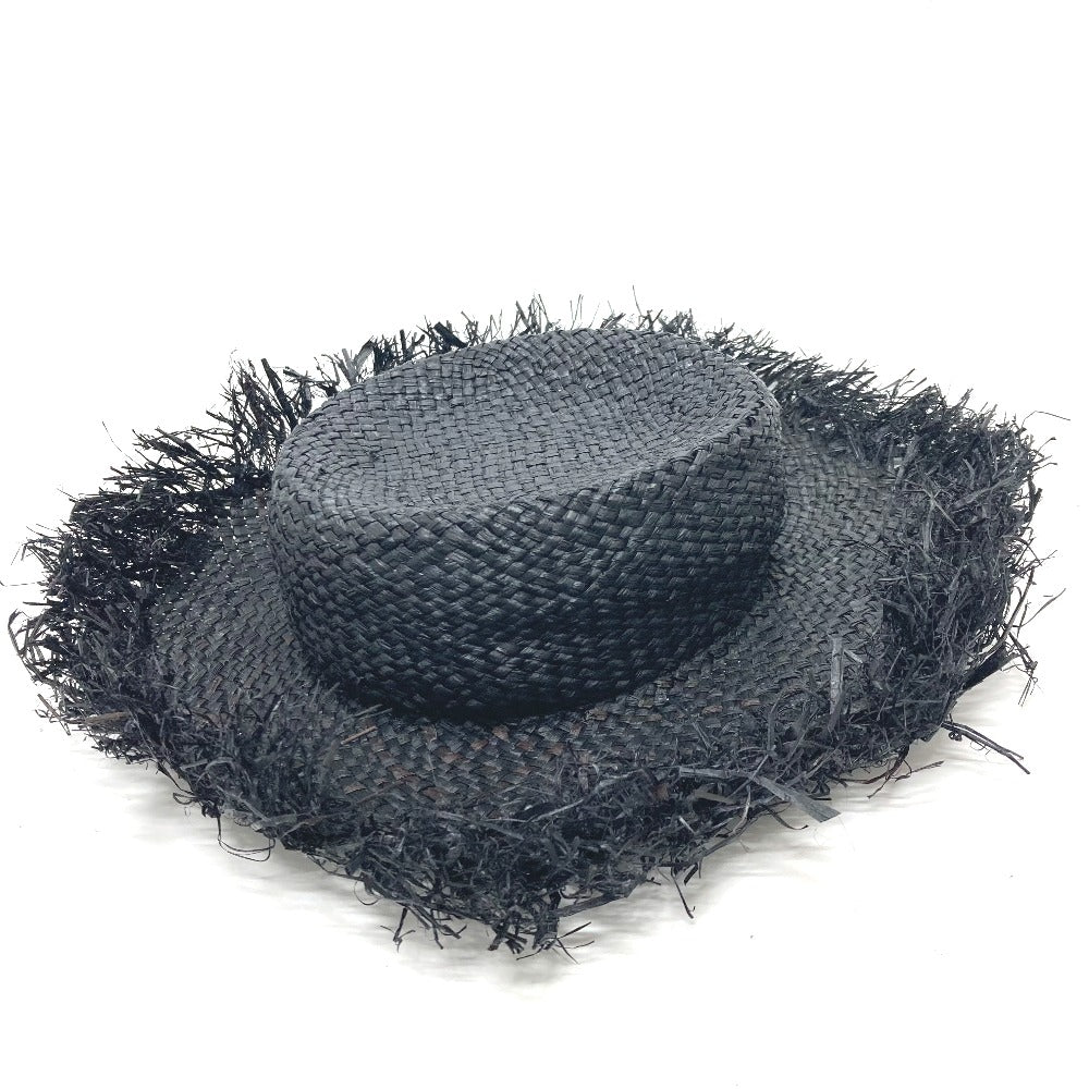 DOLCE&GABBANA ストロー 麦わら帽 ハット ハット帽 帽子 ラフィア レディース ブラック - brandshop-reference