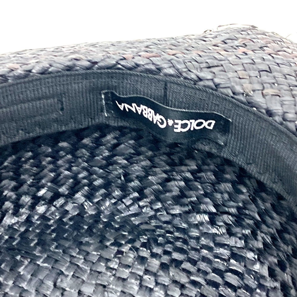 DOLCE&GABBANA ストロー 麦わら帽 ハット ハット帽 帽子 ラフィア レディース ブラック - brandshop-reference