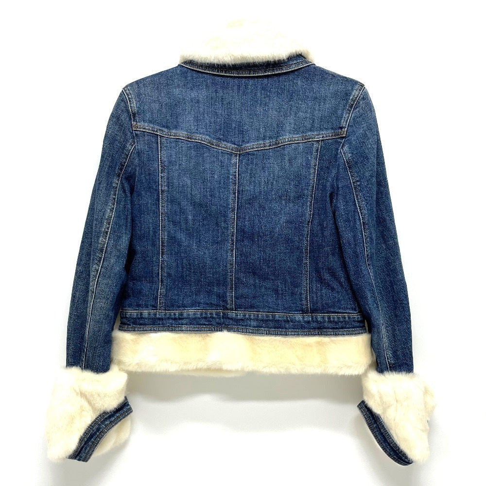 DOLCE&amp;GABBANA Women's Blue Denim Jacket with Fur