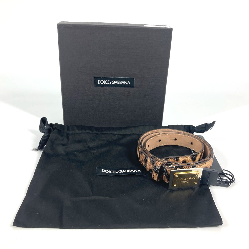 DOLCE&GABBANA ロゴ レオパード 豹柄 ヒョウ ベルト PVC レディース ブラウン - brandshop-reference