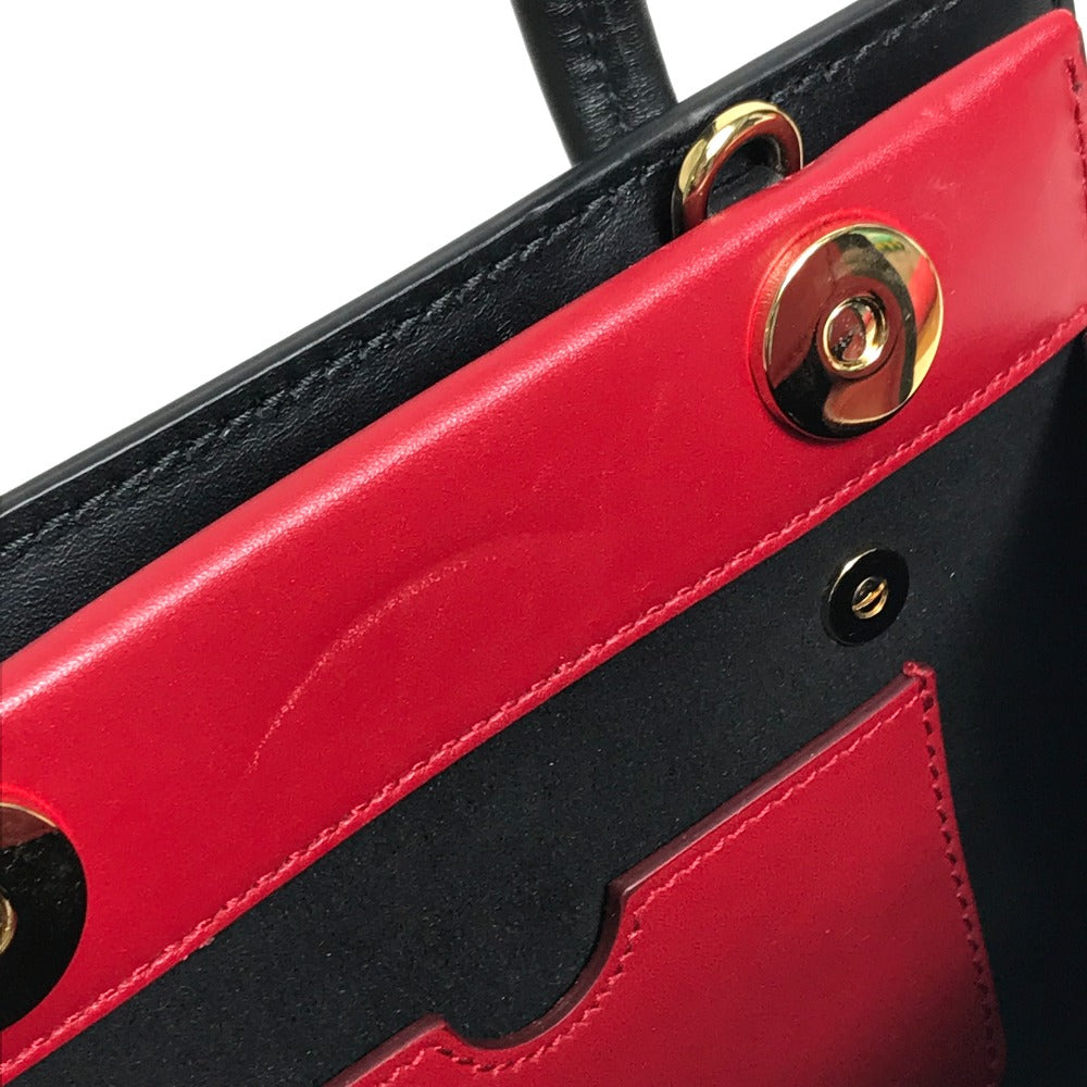 DOLCE&GABBANA ドット柄 2WAYバッグ カバン ミニ ショルダーバッグ バッグ ハンドバッグ ハンドバッグ レザー レディース ホワイト×ブラック×レッド