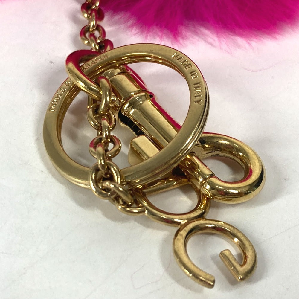 DOLCE&GABBANA ハート バッグチャーム キーホルダー ファー レディース ピンク - brandshop-reference
