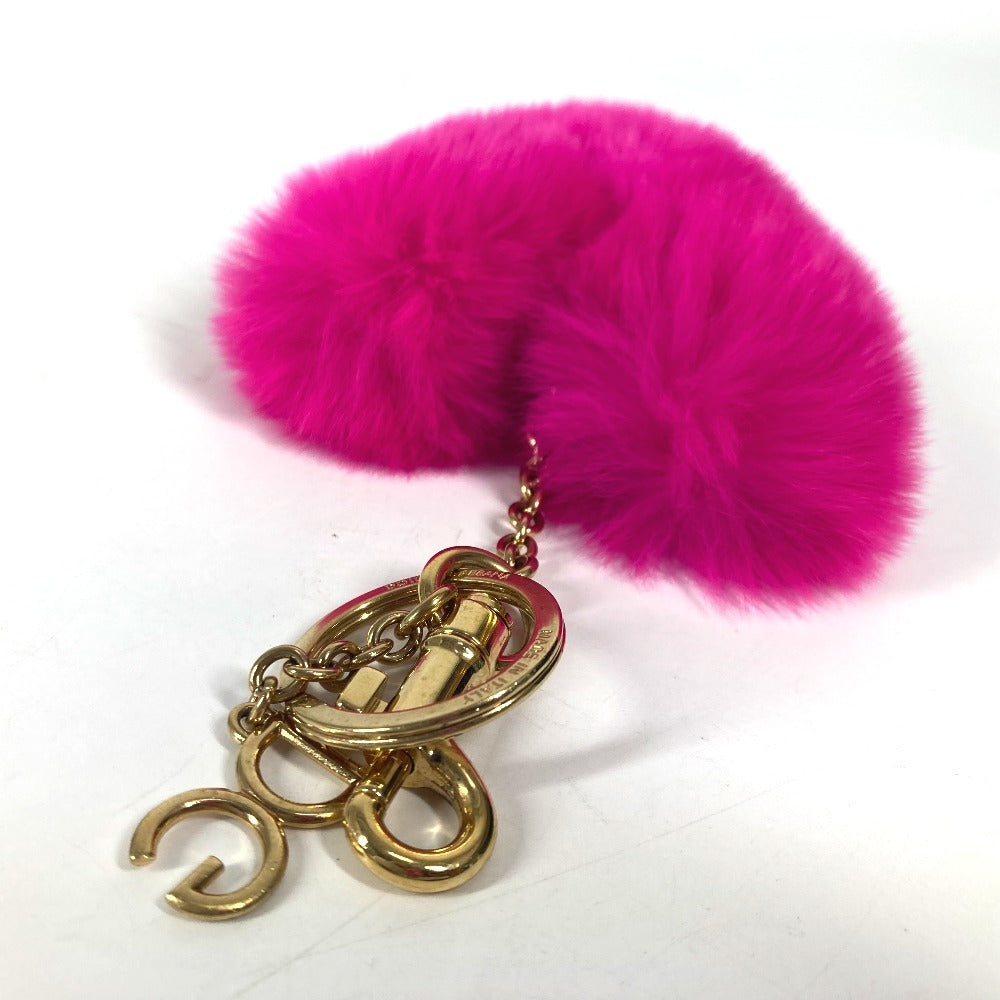 DOLCE&GABBANA ハート バッグチャーム キーホルダー ファー レディース ピンク - brandshop-reference