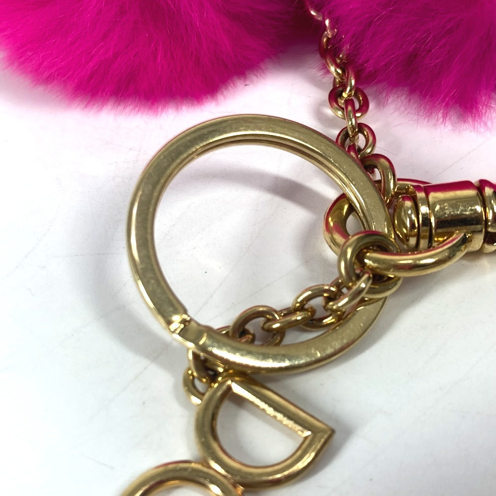 DOLCE&GABBANA ハート バッグチャーム キーホルダー ファー レディース ピンク - brandshop-reference