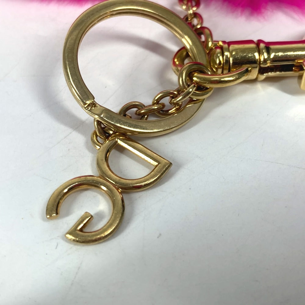 DOLCE&GABBANA ハート バッグチャーム キーホルダー ファー レディース ピンク - brandshop-reference