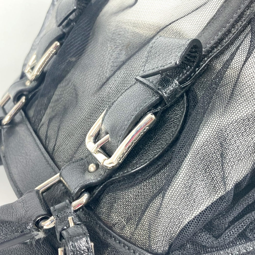 DOLCE&GABBANA ポーチ付き ロゴ メッシュ カバン トートバッグ ハンドバッグ レザー レディース ブラック - brandshop-reference