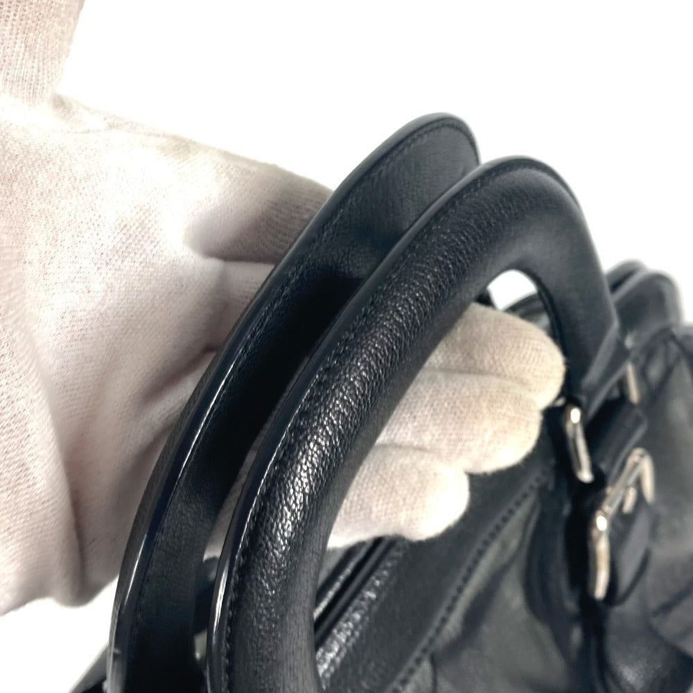 DOLCE&GABBANA ポーチ付き ロゴ メッシュ カバン トートバッグ ハンドバッグ レザー レディース ブラック - brandshop-reference