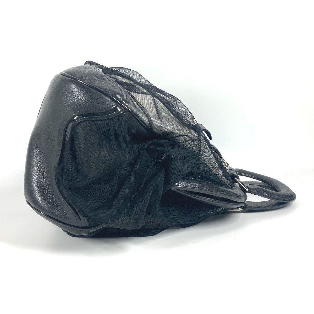 DOLCE&GABBANA ポーチ付き ロゴ メッシュ カバン トートバッグ ハンドバッグ レザー レディース ブラック - brandshop-reference