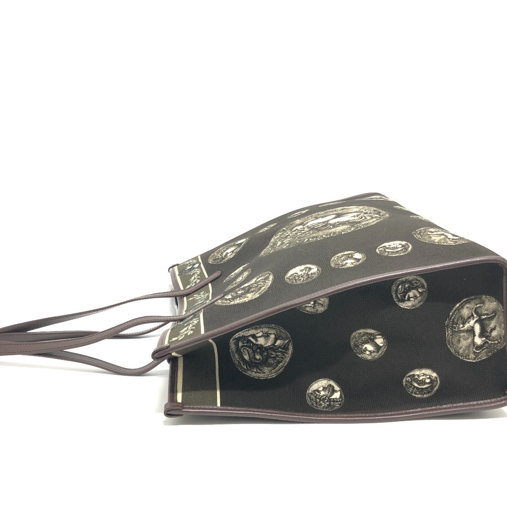 DOLCE&GABBANA コインモチーフ トートバック カバン バック トート ハンドバック トートバッグ キャンバス/レザー ユニセックス ブラウン - brandshop-reference