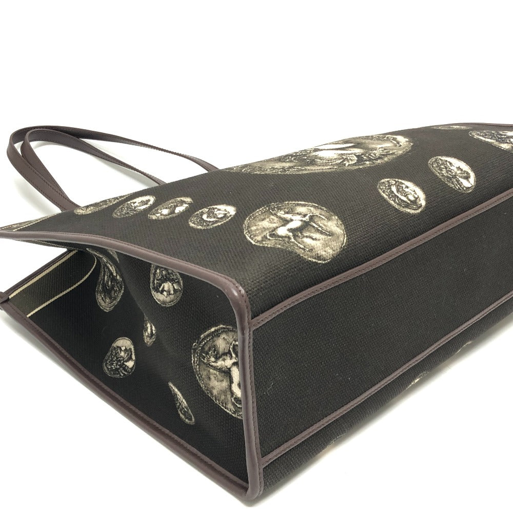 DOLCE&GABBANA コインモチーフ トートバック カバン バック トート ハンドバック トートバッグ キャンバス/レザー ユニセックス ブラウン - brandshop-reference