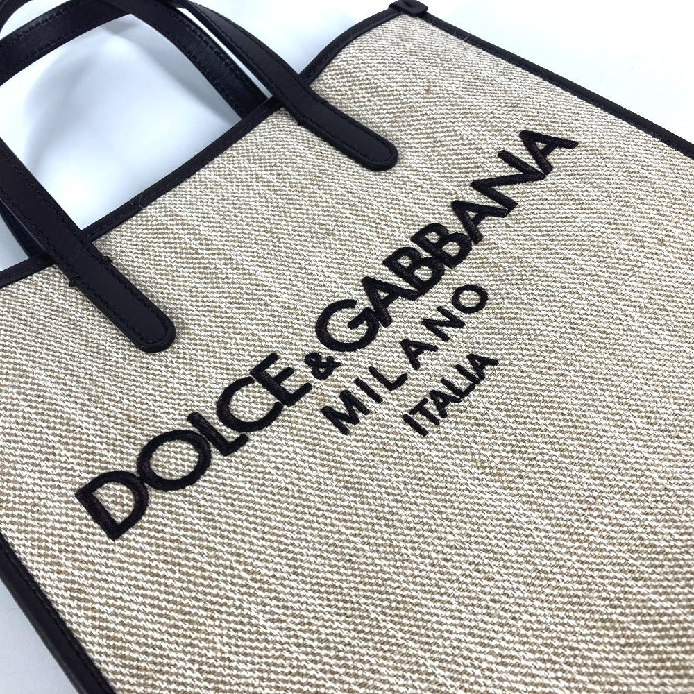 DOLCE&GABBANA BM2259 ショッピングバッグ 2WAYバッグ ショルダーバッグ 斜め掛け トートバッグ キャンバス/レザー ユニセックス ブラウン - brandshop-reference