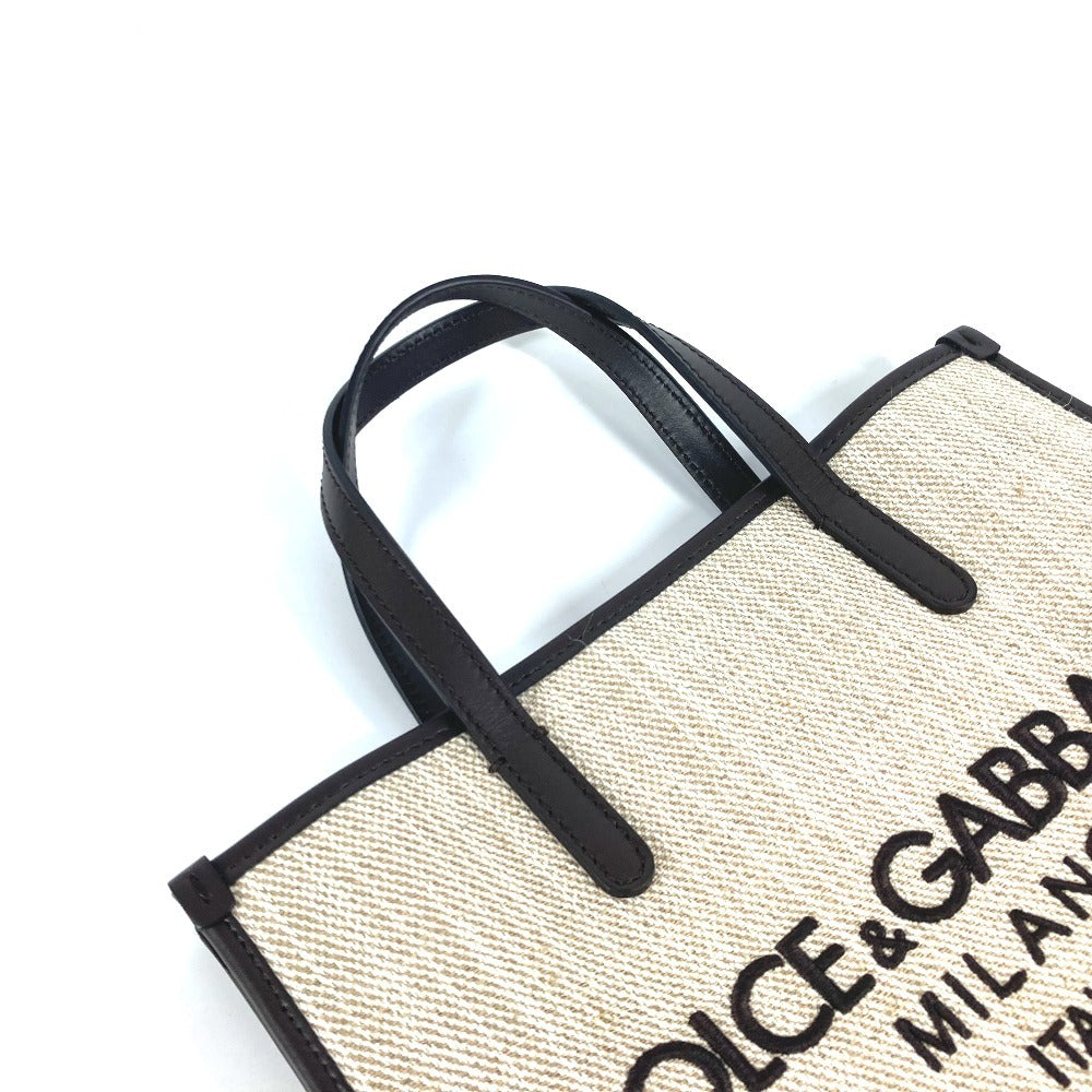 DOLCE&GABBANA BM2259 ショッピングバッグ 2WAYバッグ ショルダーバッグ 斜め掛け トートバッグ キャンバス/レザー ユニセックス ブラウン - brandshop-reference