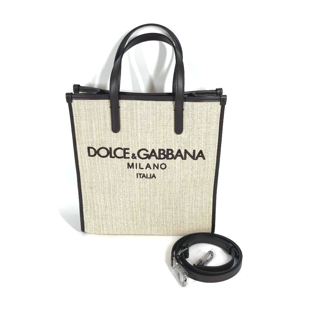 DOLCE&GABBANA BM2259 ショッピングバッグ 2WAYバッグ ショルダーバッグ 斜め掛け トートバッグ キャンバス/レザー ユニセックス ブラウン - brandshop-reference