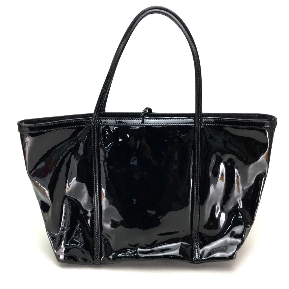 DOLCE&amp;GABBANA BB1564 Logo Plate Bag Shoulder Bag Tote Bag Patent Leather Women's Black