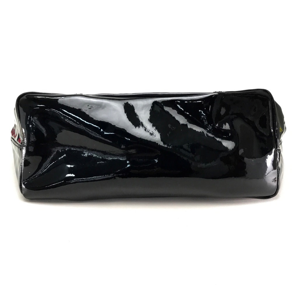 DOLCE&amp;GABBANA BB1564 Logo Plate Bag Shoulder Bag Tote Bag Patent Leather Women's Black