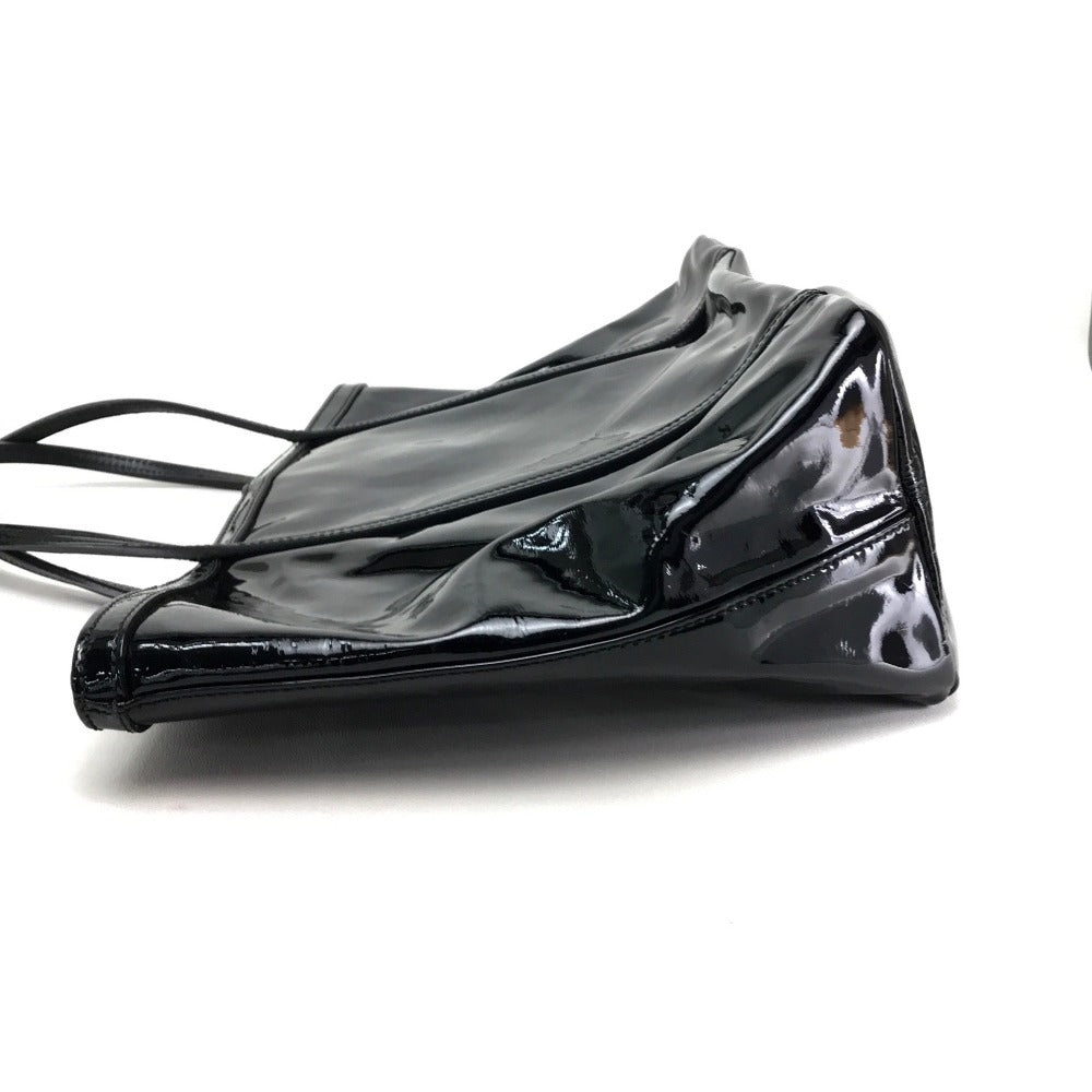 DOLCE&amp;GABBANA BB1564 Logo Plate Bag Shoulder Bag Tote Bag Patent Leather Women's Black