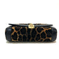 DOLCE &amp; GABBANA Leopard Print Bag with Flower Lock Hardware, Crossbody Bag, Velvet, Women's, Black and Brown