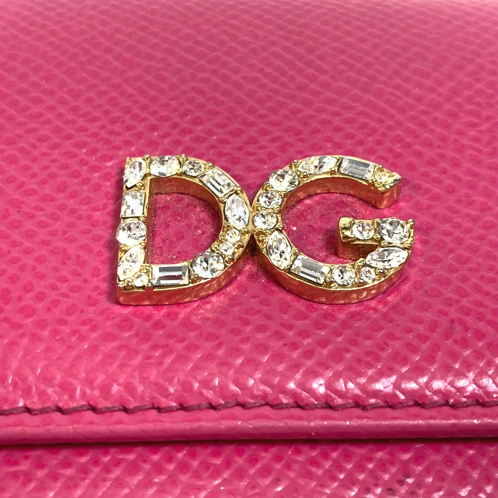 DOLCE&GABBANA ドルガバ DGラインストーン コンパクトウォレット 3つ折り財布 レザー レディース - brandshop-reference