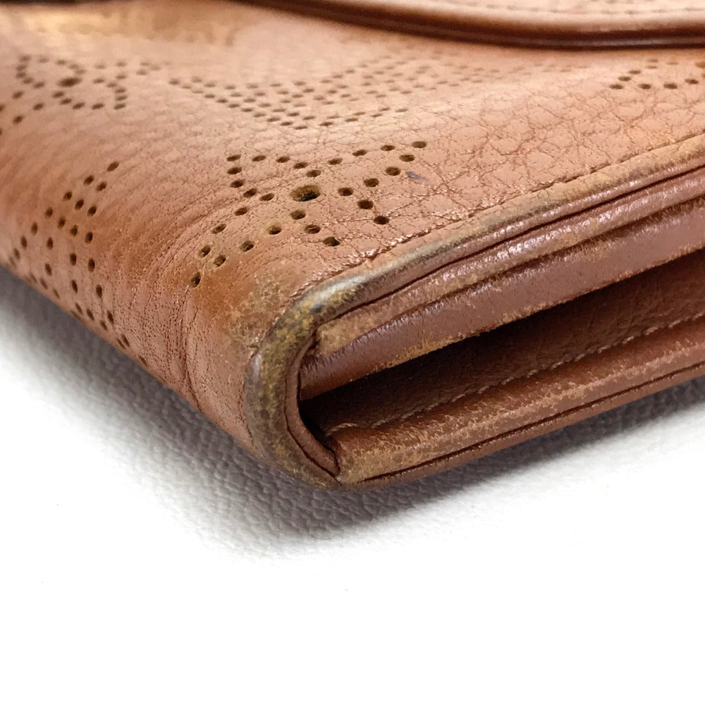 LOUIS VUITTON M58124 Mahina Clutch Amelia Bifold Long Wallet in Monogram Mahina Leather, Women's, Cognac Brown