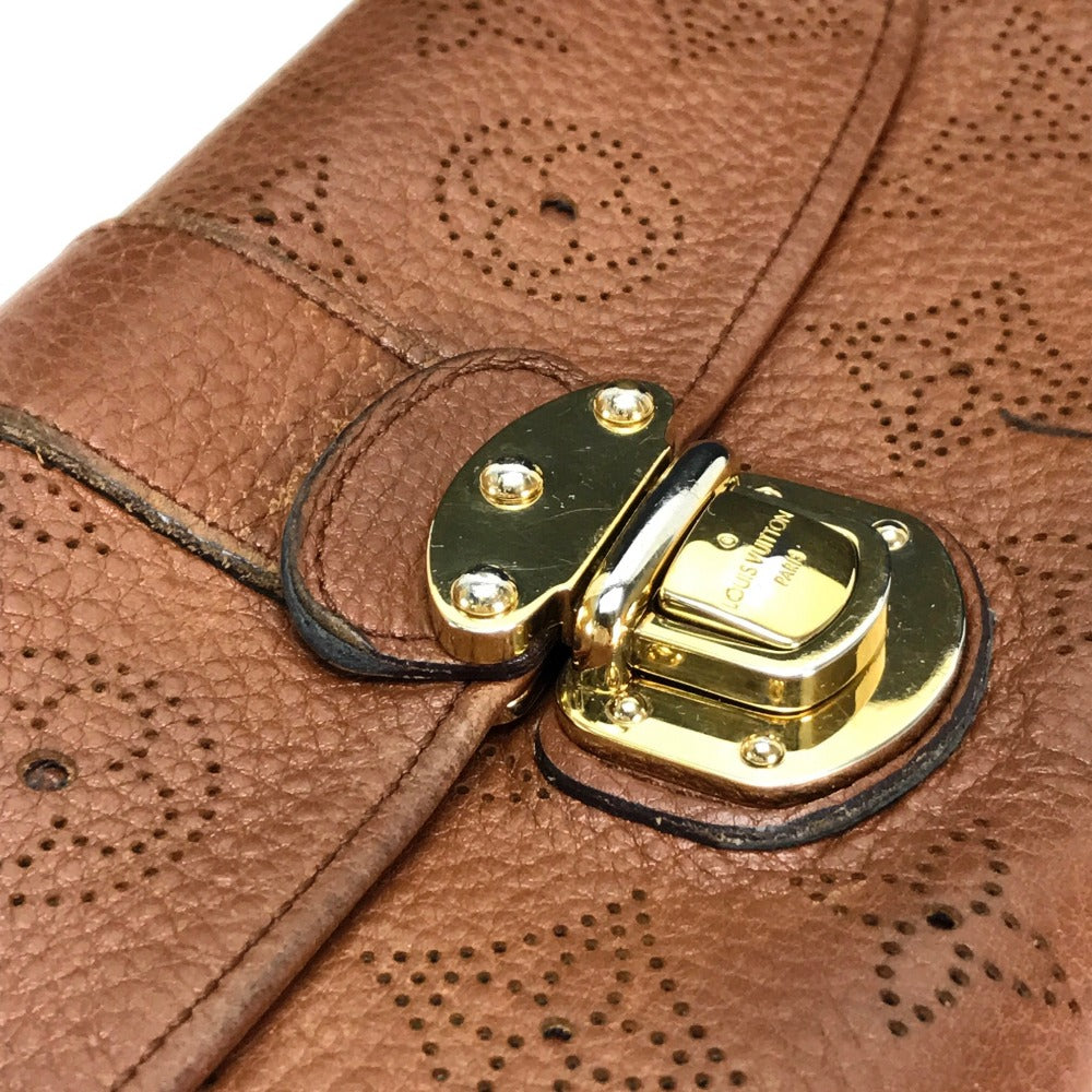 LOUIS VUITTON M58124 Mahina Clutch Amelia Bifold Long Wallet in Monogram Mahina Leather, Women's, Cognac Brown