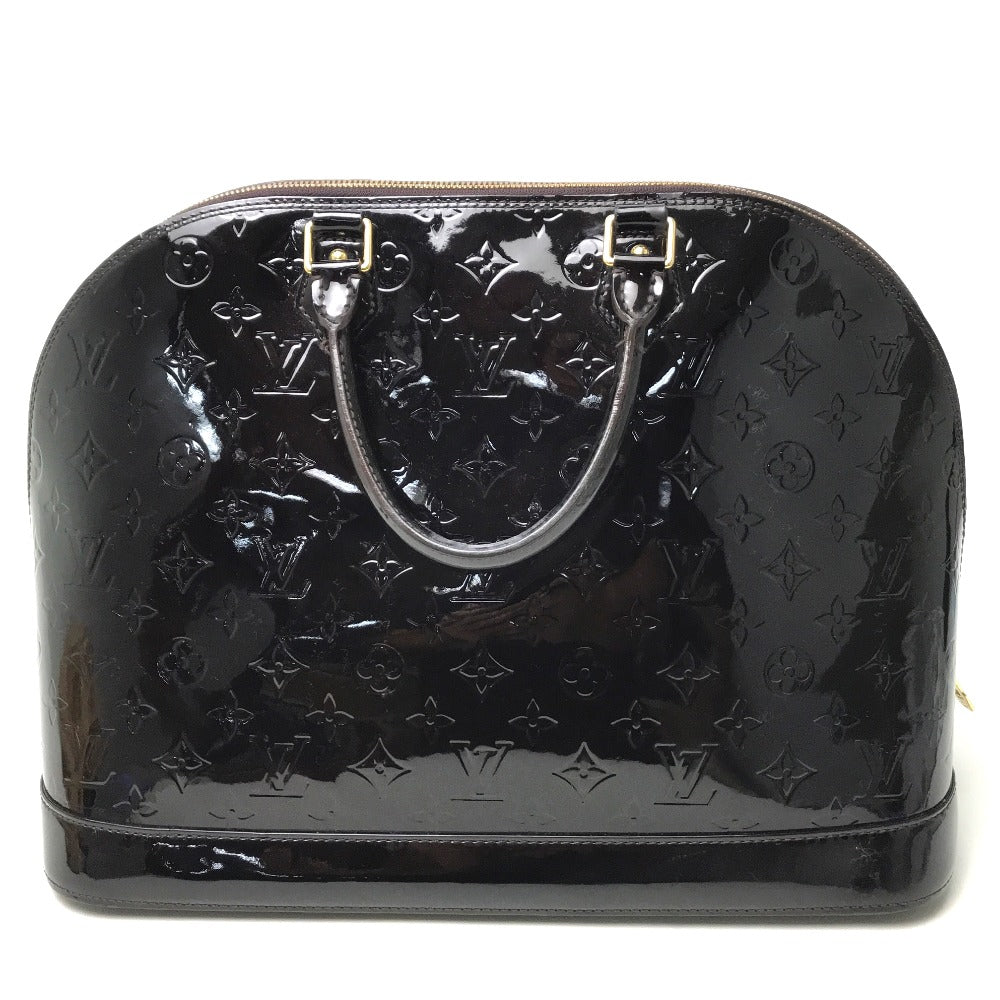 LOUIS VUITTON M93595 Monogram Vernis Alma GM Shoulder Bag/Handbag in Canvas/Patent Leather, Women's, Amaranth Dark Purple