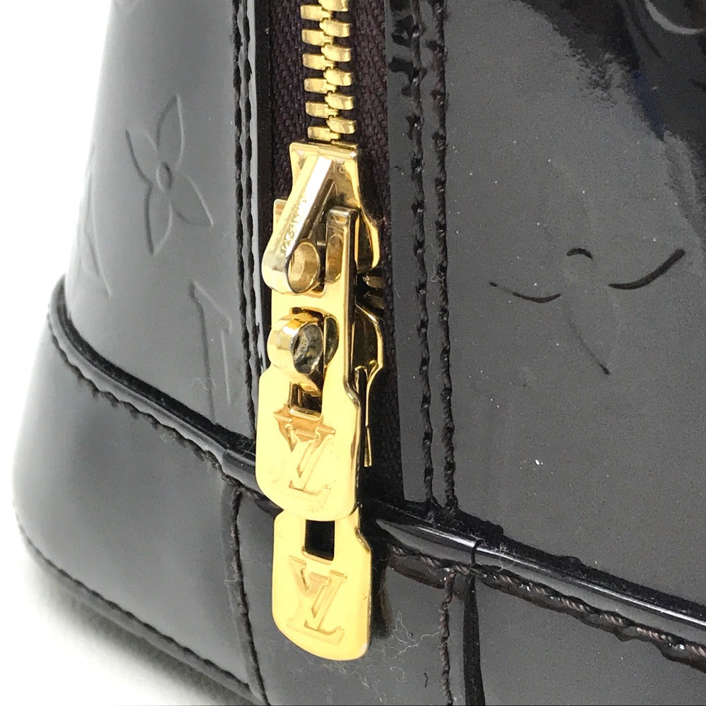 LOUIS VUITTON M93595 Monogram Vernis Alma GM Shoulder Bag/Handbag in Canvas/Patent Leather, Women's, Amaranth Dark Purple